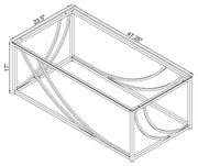 Mesa de centro rectangular de cristal Lille cromada