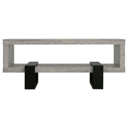 Mesa de centro Dinard de madera de ingeniería, color gris Driftwood