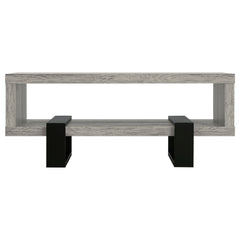 Mesa de centro Dinard de madera de ingeniería, color gris Driftwood