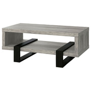 Mesa de centro Dinard de madera de ingeniería, color gris Driftwood