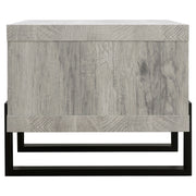 Mesa de centro Dinard de madera de ingeniería, color gris Driftwood