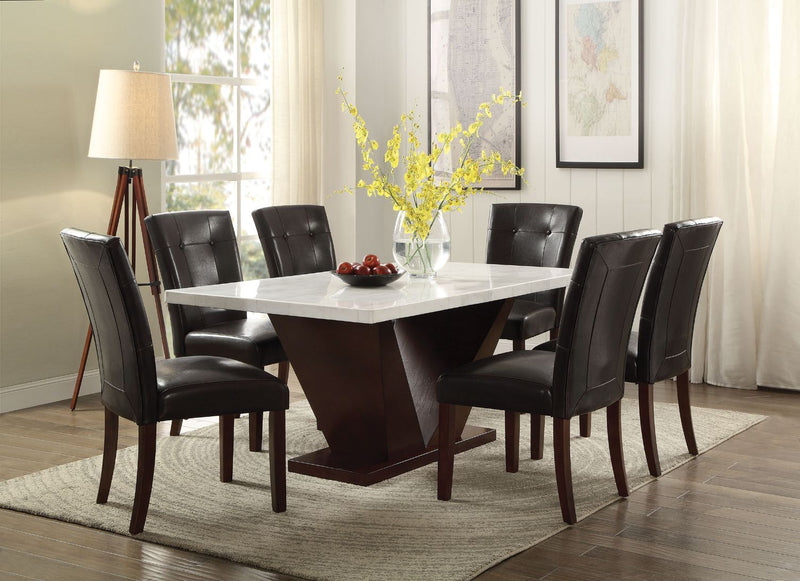 Mesa de comedor rectangular Forbes de 162 cm con tablero de mármol