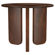 Mesa auxiliar redonda Dale de madera maciza de mango marrón