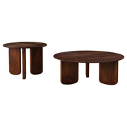 Juego de mesa de centro y auxiliar de madera maciza Dale marrón