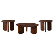 Juego de mesa de centro y auxiliar de madera maciza Dale marrón