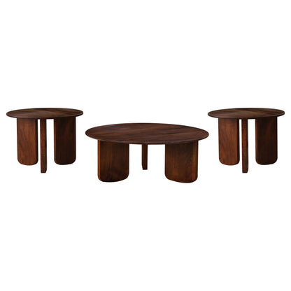 Dale Solid Wood Coffee and End Table Set Brown