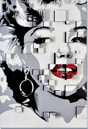 ''Pop Glam 3D Marilyn Abstract'' Hand-painted 3D Canvas