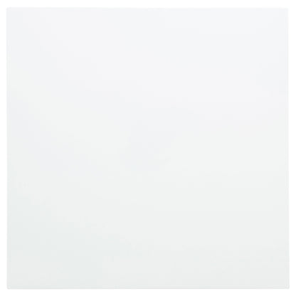 Skyview Square Pine Wood Side End Table with Shelf White