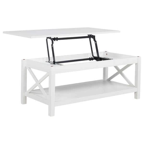 Skyview 44-inch Rectangular Lift Top Coffee Table White