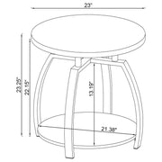 Mesa auxiliar redonda Dacre con tablero de madera de ingeniería, color carbón oscuro
