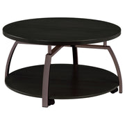 Dacre Round Coffee and End Table Set Dark Charcoal
