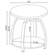 Dacre Round Coffee and End Table Set Dark Charcoal
