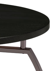 Dacre Round Coffee and End Table Set Dark Charcoal