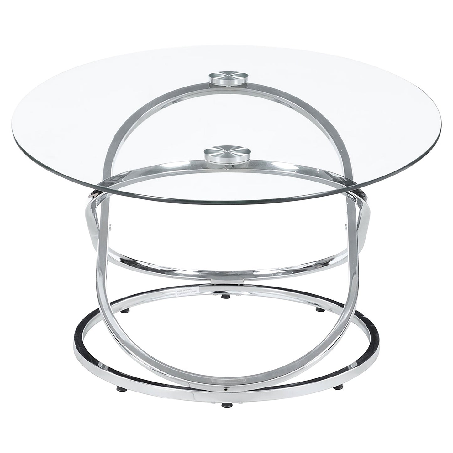 Warren Oval Glass Top Coffee Table Set Chrome
