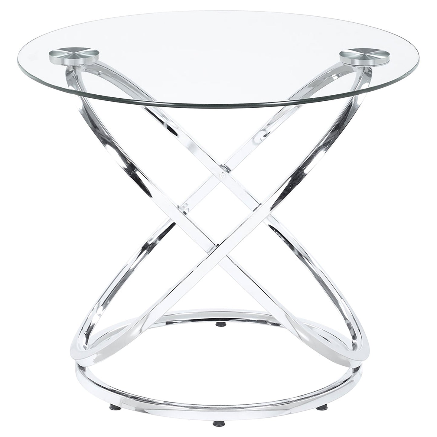 Warren Oval Glass Top Coffee Table Set Chrome