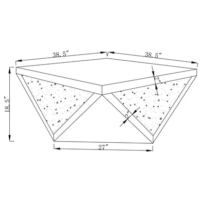 Amore Mirrored Coffee and End Table Set Silver