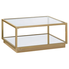 Juego de mesa de centro cuadrada Renee de latón rosa