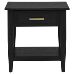 Lindenton 1-drawer Wood Occasional Side End Table Black