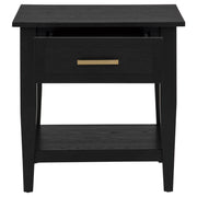 Lindenton 1-drawer Wood Occasional Side End Table Black
