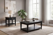 Lindenton 2-piece Wood Lift-Top Coffee and End Table Set Black
