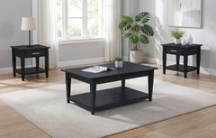 Lindenton 3-piece Wood Lift-Top Coffee and End Table Set Black