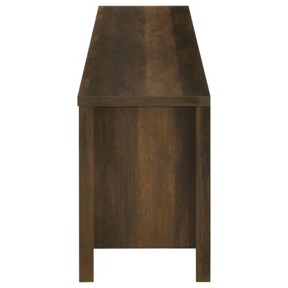 Carey 79-inch TV Stand Fireplace Media Console Dark Pine