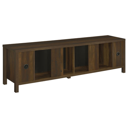 Carey 79-inch TV Stand Fireplace Media Console Dark Pine