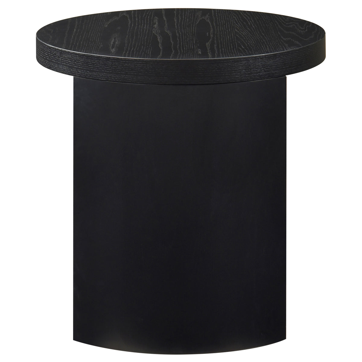 Sweeney 24-inch Round Wood Occasional Side End Table Black