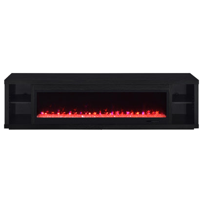 Deiter 79-inch TV Stand Fireplace Media Console Black