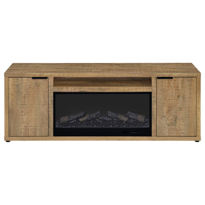 Fuller 60-inch 2-door TV Stand Fireplace Media Console Mango