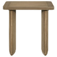 Adina Square Wood Side End Table Distressed Light Brown