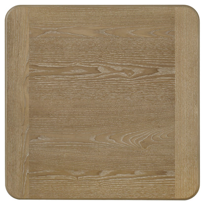 Adina Square Wood Side End Table Distressed Light Brown