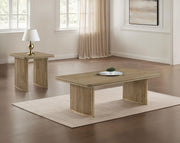 Adina Coffee Table Set Distressed Light Brown