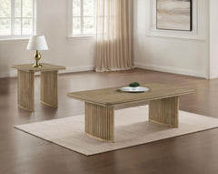 Adina Coffee Table Set Distressed Light Brown