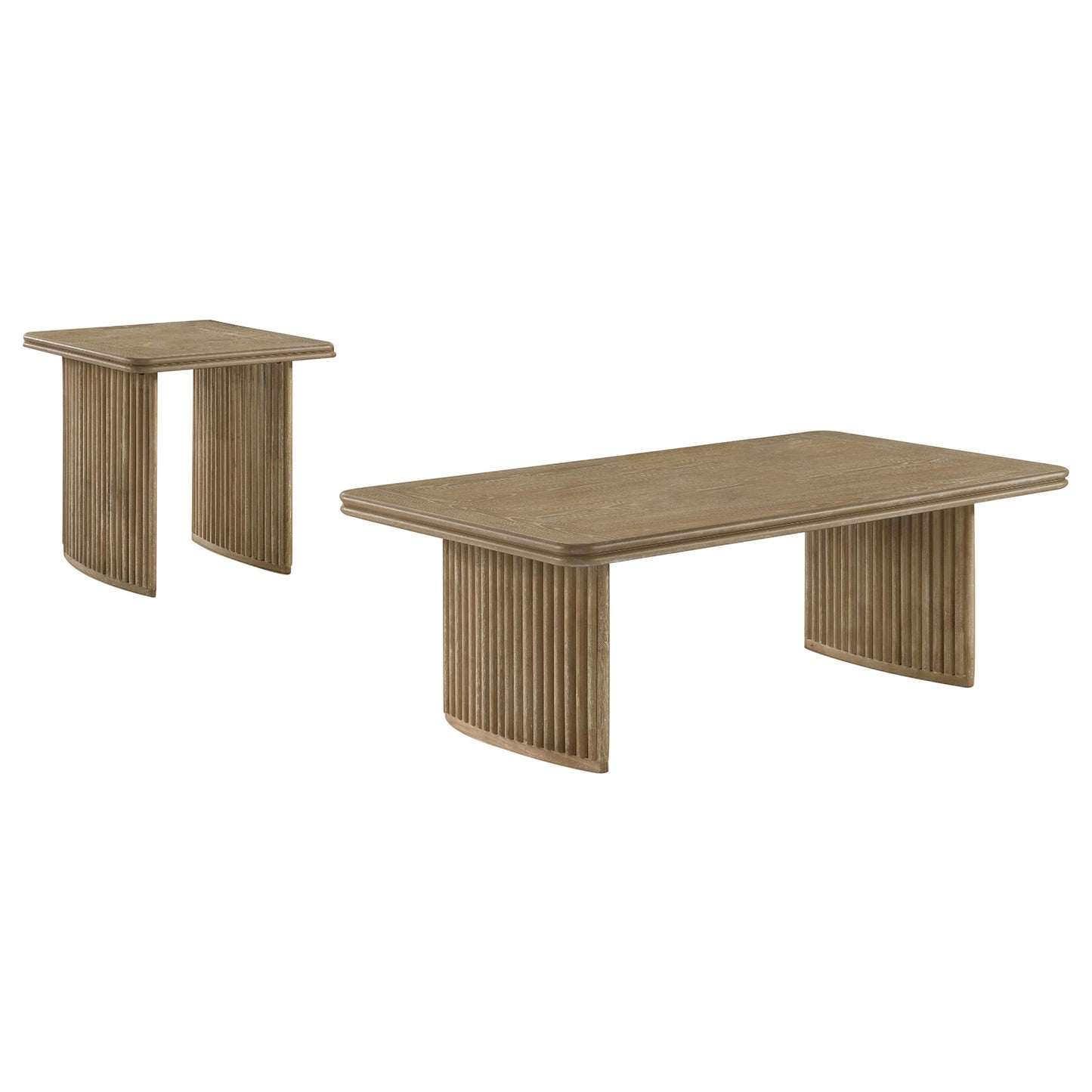 Adina Coffee Table Set Distressed Light Brown