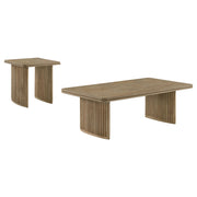 Adina Coffee Table Set Distressed Light Brown