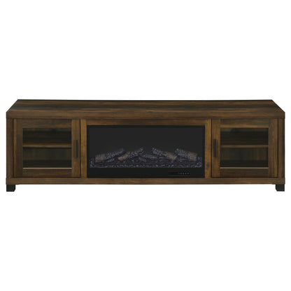 Havering 71-inch TV Stand Fireplace Media Console Dark Pine