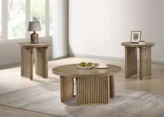 Adina Coffee Table Set Distressed Light Brown