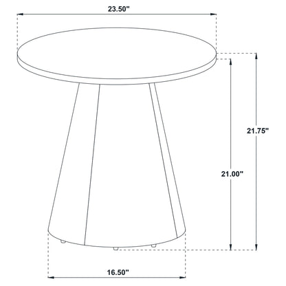 Franklin Round SmartTop™ Wood Pedestal Side End Table Grey and Dark Brown