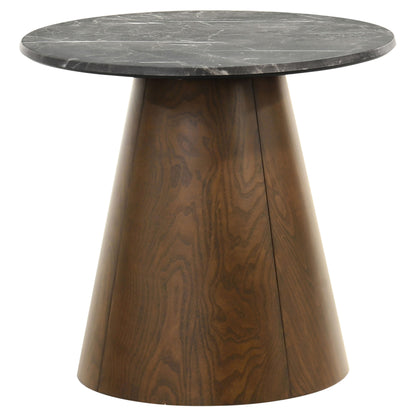 Franklin 2-piece Round SmartTop™ Pedestal Coffee Table Set Grey and Dark Brown