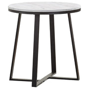 Hugo Coffee and End Table Set White Faux Marble