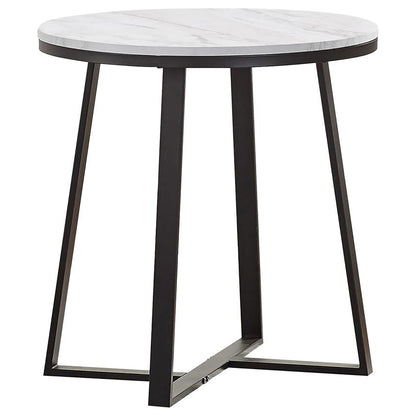 Hugo Coffee and End Table Set White Faux Marble