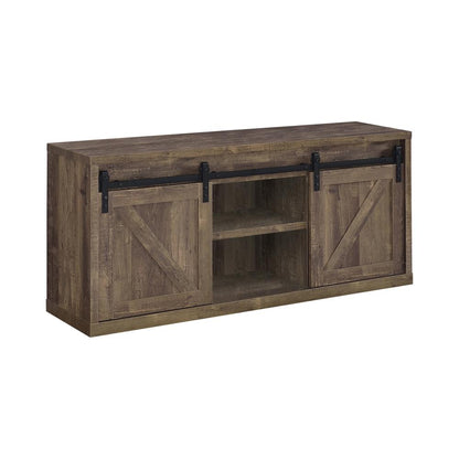 Brockton 2-door Engineered Wood 71-inch TV Stand Grey Driftwood