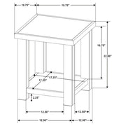 Beasley Square Wood End Side Table With Shelf Golden Oak