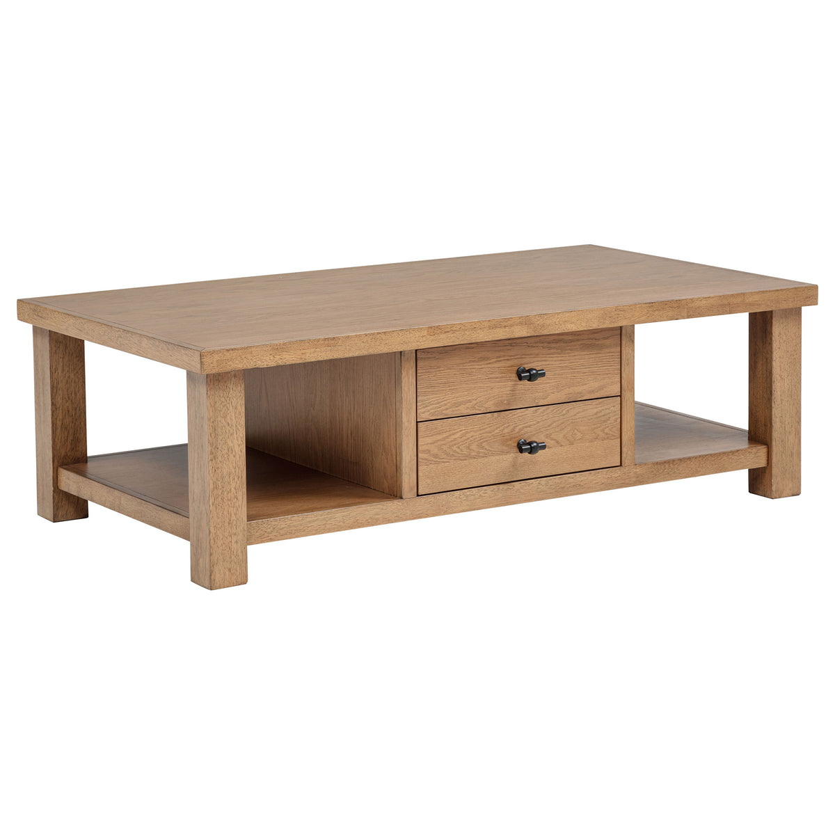 Beasley 4-Drawer Wood Coffee Table Golden Oak