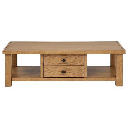 Beasley 4-Drawer Wood Coffee Table Golden Oak