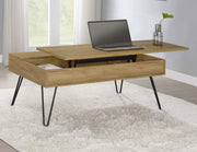 Mesa de centro elevable Fanning Engineered Wood, roble dorado