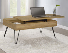 Mesa de centro elevable Fanning Engineered Wood, roble dorado