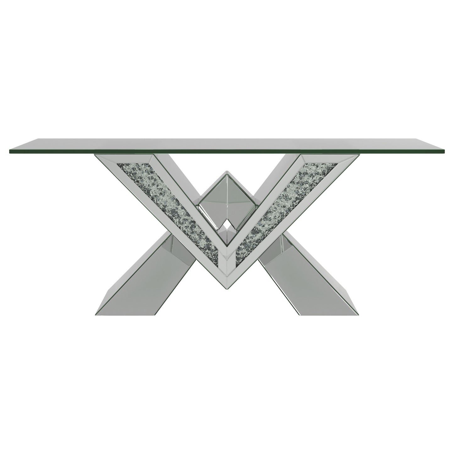 Taffeta Mirrored Coffee and End Table Set Silver