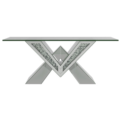 Taffeta Mirrored Coffee and End Table Set Silver